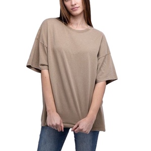 Camiseta de manga corta de longitud media para mujer a la moda, Top holgado informal de cuello redondo en verano, Material de algodón, proveedor de Bangladesh - Product Image 2
