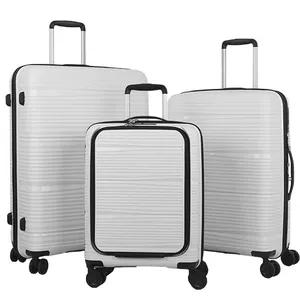 Factory trend custom logo luggage sets trolley suitcase bag 20 24 28 inch Environmental Friendly PP Traveling Carry-on