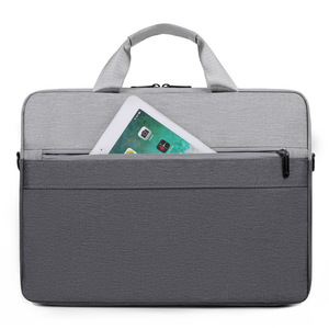 Sac pour ordinateur portable Oxford imperméable, sacoche d'affaires, sac à bandoulière grande capacité 15,6 pouces, sacoche de voyage pour homme, sacoche de travail fine en cuir - Product Image 2