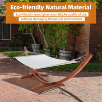 Hamac en bois robuste pour une personne avec support pour extérieur, jardin, balcon, terrasse