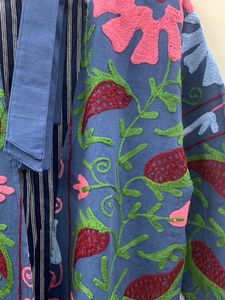 Long Velvet Suzani <b>Robe</b> Jacket Embroidered Boho <b>Coat</b> Uzbek Textile Bohemian Kimono Luxury Gift - Product Image 6