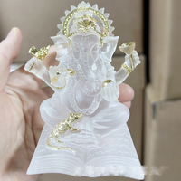 Feng Shui résine artisanat indien dieu hindou Statue Transparent Ganesha éléphant tronc Sculpture sud-est asiatique bouddha décor à la maison