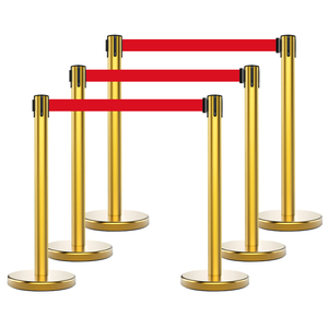 Fiera automobilistica marina folla controllo oro argento palo retrattile tappeto rosso corde cintura segno Stand barriera Stanchion - Product Image 1