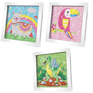 Nouveau produit bricolage <span class=keywords><strong>dessin</strong></span> animé dinosaure <span class=keywords><strong>paysage</strong></span> diamant peinture avec cadre rond encadré diamant art kit pour enfants <span class=keywords><strong>adulte</strong></span> peinture - Product Image 1