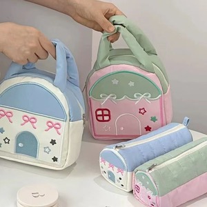 Borsa per il trucco di cotone all'ingrosso per le donne grande custodia cosmetica da viaggio trapuntata carino per il trucco delle ragazze organizzatore - Product Image 1