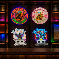 Enseignes néon LED imprimées UV, texte/graphisme personnalisables, forme murale, décoration publicitaire pour magasins, centres commerciaux, bars, surface acrylique