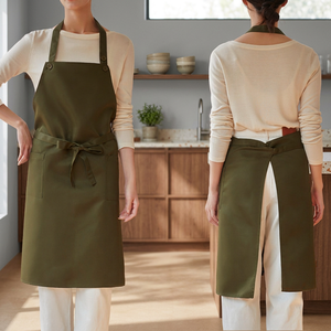 Tablier de cuisine sans manches en polyester écologique réutilisable avec logo personnalisé, résistant à l'eau et anti-salissures pour chef - Product Image 3