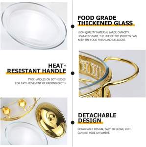 EffiQ-Rate Réchaud ovale 3 Qt avec bac en verre, en acier inoxydable doré, pour tablettes de combustible solide, idéal pour buffets, réceptions et traiteur - Product Image 3