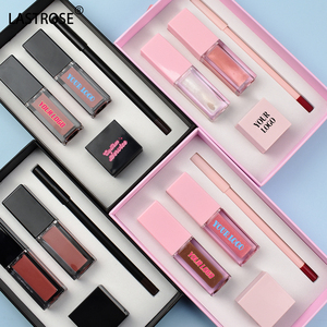 OEM 3 en 1 Gloss à lèvres mat longue durée et crayons à lèvres ensembles boîte logo privé kit cosmétique végétalien - Product Image 1