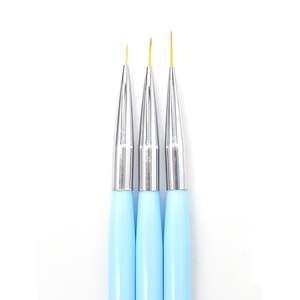 Blue Acrylic Handle Nylon Hair Nail Art Liner Paint Brush <b>Set</b> for Nail Drawing Fine Line Striping DIY Manicure Nail Brushes - Product Image 2
