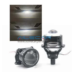 AILECAR lampu depan proyektor LED mobil, lampu depan proyektor bi-led A10-2 55W 3.0 inci LHD / RHD lensa lampu mobil H7