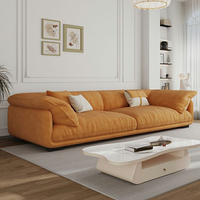 Canapé modulaire en tissu style Wabi-Sabi de luxe léger, design oreille d'éléphant, simple et moderne, trois-quatre places, pour petits appartements