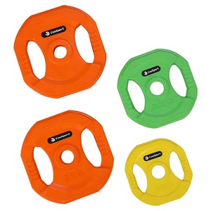 Disques de compétition avec haltères colorés recouverts de caoutchouc pour femmes et hommes - Product Image 2