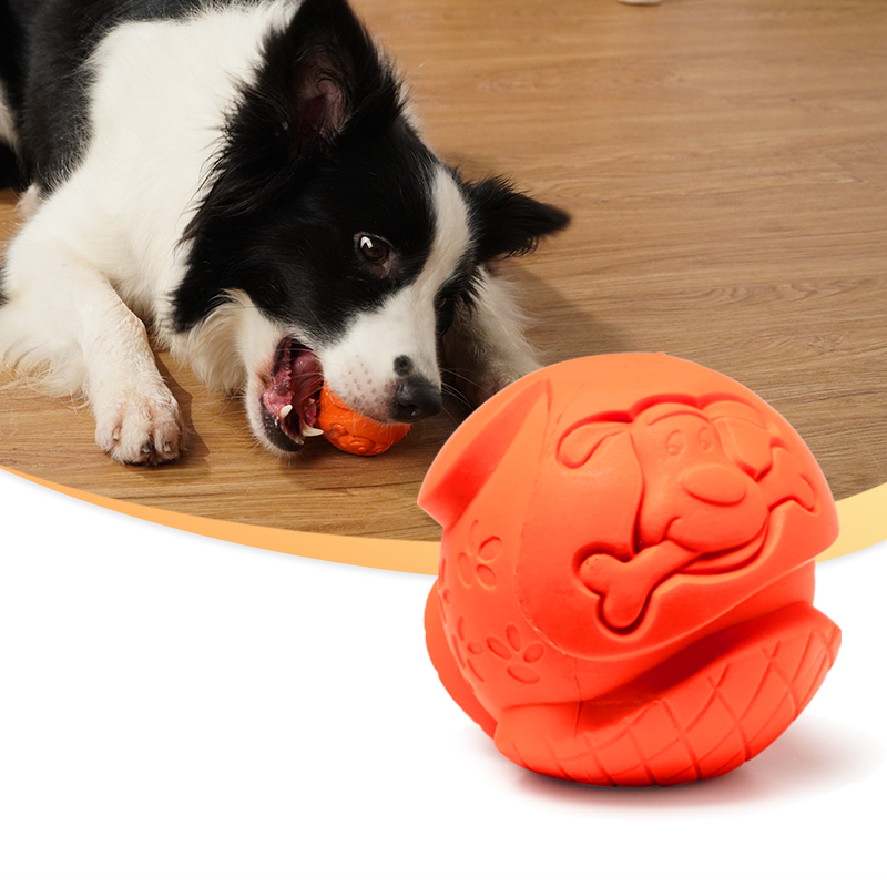 Custom Dog Tooth Cleaning Squeak Ball Toy Interactive Chew