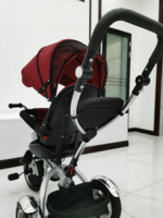 Tricycle pliable 4 en 1 pour bébé avec siège rotatif, certifié CE, vente en gros de poussettes pour enfants