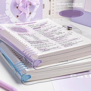 New Fashion A5 B5 Planner Clear Pvc 6-<strong>rings</strong> Spiral <strong>Binder</strong> Business Office Planner Journal Notebook Transparent <strong>A6</strong> Budget <strong>Binder</strong> - Product Image 3