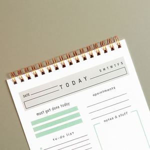 52-Page Spiral Weekly & Daily Planner Notebook To-Do List & Meal Planner PP Cover Saddle Stitching Binding <b>A5</b> for Gift - Product Image 4