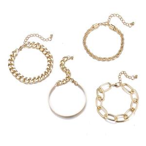 Pulsera Personalizada de Aleación de Zinc Dorada con Cadena de Eslabones, Joyería de Moda Unisex, Origen Yiwu - Product Image 5