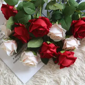 Лидер продаж, реалистичный одностворчатый Шелковый цветок розы для свадебного дома, офисный Декор