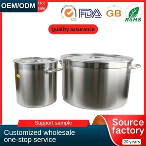 Fabbrica in acciaio inox 25/30/35/40/50/60/70/80cm pentola grande Stock commerciale cucina pentole 304 pentole - Product Image 5