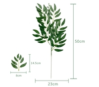 Yopin-2187 Branche de feuilles d'eucalyptus artificielles en soie, petite feuille d'eucalyptus unique pour la décoration intérieure