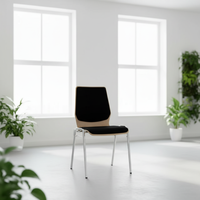 Chaise en contreplaqué personnalisable avec courbes ergonomiques, qualité commerciale, empilable, pour hôtel, conférence et formation