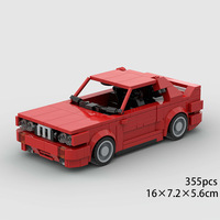 Compatible avec les briques de marque, voiture de course rouge MOC, jouets de construction éducatifs à assembler soi-même pour enfants, en plastique