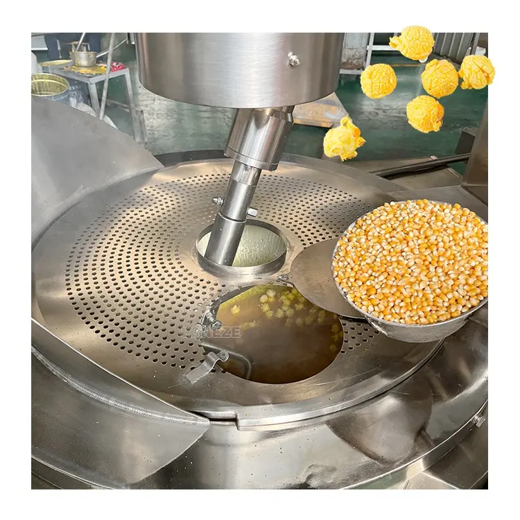 High Efficiency Automatic Commercial Cheese Salt Pop corn machine industrial Gas Popcorn Making Machine