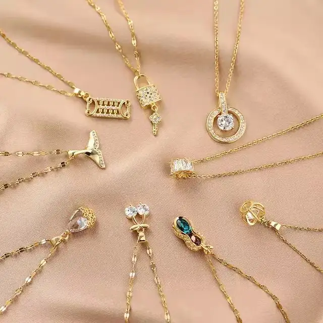 Gold Plated Jewelry Pendants Plated Custom Diamond 18K Zircon Fashion For DIY 24K Women High Quality Pendant