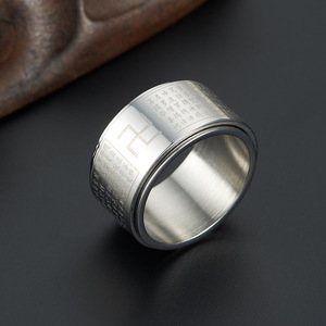 Ethnic style stainless steel <b>ring</b>, men's <b>ring</b>, rotating thumb <b>ring</b>, <b>titanium</b> steel jewelry wholesale. - Product Image 3