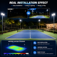 Iluminación Profesional Antideslumbrante LED para Canchas de Pickleball, Reflector Deportivo para Exteriores IP66 de 300W 400W 500W para Canchas de Tenis y Pádel