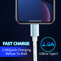 Câble USB Type C de charge rapide SD-215 TPE 2A, durée de vie de 6000+ plis pour les téléphones Android S21 S23, tablettes, écouteurs, banques d'alimentation