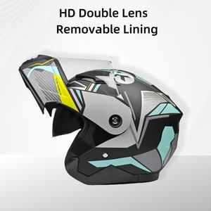 Cascos modulares ABS unisex <span class=keywords><strong>para</strong></span> motocicleta <span class=keywords><strong>para</strong></span> adultos casco de choque de doble cara completa de liberación rápida nuevo producto fabricante <span class=keywords><strong>PC</strong></span> - Product Image 2