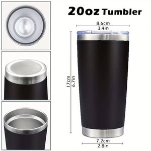 Vaso Resistente a Arañazos de 20 oz, Acero Inoxidable Aislado, Recubrimiento en Polvo Mate, Pared Interior sin Costuras, ASM25 - Product Image 1