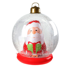 Inflatable Christmas Ball Transparent PVC Outdoor Holiday Decoration With Santa Design For Yard And Patio Use - Product Image 5