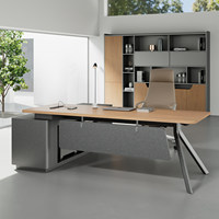 Bureau de direction haut de gamme moderne pour PDG avec armoire latérale pour bureau