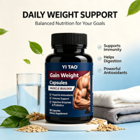 Capsules de prise de poids à marque privée, stimulant musculaire avec probiotiques, enzymes digestives, soutien immunitaire, OEM, 90 unités
