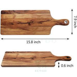 Juego de tablas de cortar Tabla de cortar de madera de acacia Tabla de cortar Cocina amigable para carne, verduras - Product Image 4