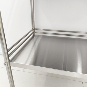Chariot mobile <span class=keywords><strong>de</strong></span> traitement infirmier d'urgence à double couche <span class=keywords><strong>de</strong></span> meubles d'hôpital médical Dressing Care Cart avec 2 tiroirs et roulettes - Product Image 6