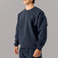 Sweat-shirt col rond lourd pour homme, personnalisé OEM, sans poche, couleur unie, pull vierge, fabricant