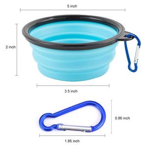 Bol pliable pour chien et chat avec logo personnalisé, bol en silicone pliable pour animaux de compagnie, voyage, extérieur, portable, pliable, pour boire de l'eau, manger, nourrir - Product Image 4