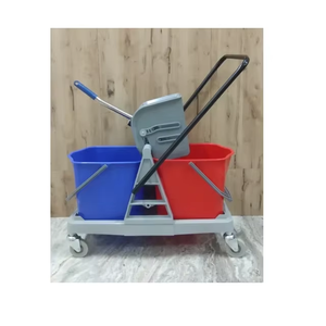 Chariot essoreur double seau 40 litres de qualité supérieure pour nettoyage de sols en hôtels, hôpitaux, commerces et industries - Product Image 2