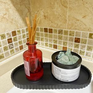 Porte-<span class=keywords><strong>savon</strong></span> de salle de bain ovale de luxe en silicone personnalisé petit plateau de rangement couleur marbre pour le stockage de bijoux à la maison - Product Image 5