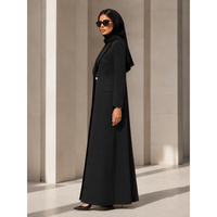 Fabricant professionnel de vêtements islamiques modestes de haute qualité en tissu Nida, manteau maxi structuré, blazer de bureau pour femme, abaya tendance