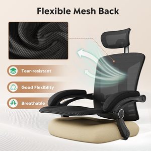 Chaise <span class=keywords><strong>de</strong></span> bureau <span class=keywords><strong>de</strong></span> <span class=keywords><strong>luxe</strong></span> en maille, directement <span class=keywords><strong>de</strong></span> l'usine chinoise, avec soutien lombaire ergonomique, hauteur réglable et repose-pieds, noire - Product Image 6