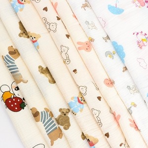Factory Wholesale Double <strong>Gauze</strong> 100 Cotton <strong>Fabric</strong> Voile Muslin <strong>Fabric</strong> Roll Cartoon Printed Cotton <strong>Fabric</strong> for Kids - Product Image 1