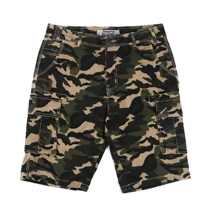 Pantalones cortos Cargo de buena calidad para hombre, con estampado de camuflaje, de algodón, con 6 bolsillos, holgados