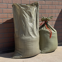 Sacs en plastique tissé PP vert militaire durables de 50 kg, résistants à l'humidité, réutilisables, impression offset, taille personnalisée acceptée