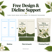 Sachets d'emballage pour thé imprimés sur mesure, sachets refermables à haute barrière pour thé en vrac, thé aux herbes et matcha