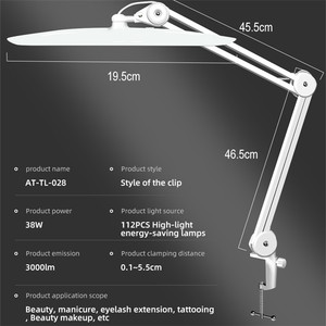<span class=keywords><strong>Lampe</strong></span> de travail LED pliable sans ombre 2028J OEM, 38W 6500K, haute luminosité, pour manucure et salon de beauté - Product Image 3